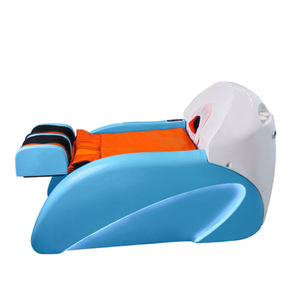 Sillón Reclinable para Lavado de Cabello para Salón de Belleza, Spa o Taller |   Moderna Cama de Champú de Cuero Estilo Tailandés con Reposapiés Ajustable y Estructura de Acero Inoxidable - Product Image 1