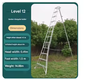 Échelle de Jardinage en Alliage d'Aluminium 3-12 Marches, Stable et Anti-Tremblement, pour l'Élagage, la Jardinage, la Pépinière, la Verger et la Récolte des Fruits - Product Image 5