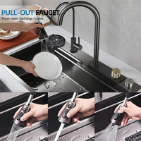 Offres de Offres Spéciales Black friday Cascade à large bouche Robinets de lavabo dissimulés Éviers de cuisine en acier inoxydable