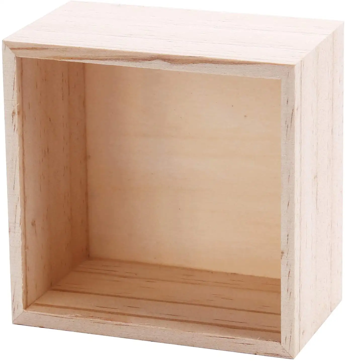 Caja de Madera naturel bois massif lisse boîte placée sur le bureau balcon végétales cultivées stockage bijoux artisanat en bois