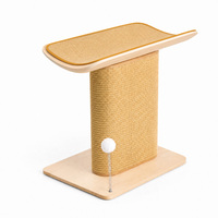 Griffoir vertical en sisal pour chat avec base en bois massif et tapis de griffage remplaçable pour chats de grande taille d'intérieur - Distributeur