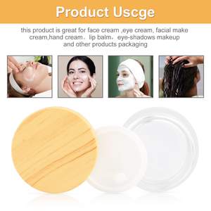 Gran oferta de Lujo 5G 10g 15G 20G 30g 50g contenedor de tarro de vidrio cilíndrico esmerilado para crema de suero facial con tapa de madera de bambú - Product Image 2