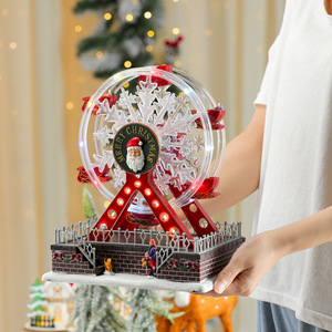 Nouvelle figurine et jouet créatif : Boîte à musique Grande Roue de Noël, décoration d'intérieur unique avec jouet lumineux rotatif, cadeau - Product Image 1