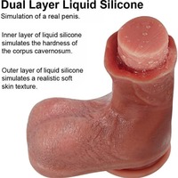 Dildo réaliste en silicone liquide double couche avec veines profondes, manchon de guerrier ultra-réaliste, pénis artificiel doux pour adulte