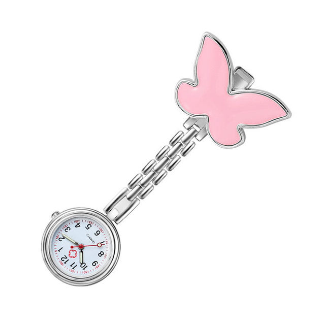 Butterfly Cheap Custom STOCKS Unisex Modern Stainless Steel Nurse Quartz Dial Pocket Watch FOB Nursing Gift