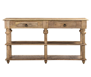 Console en bois massif de style vintage antique, étroite, pour salon, chambre, couloir et salle à manger, au design classique et traditionnel - Product Image 1