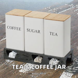 Premium Black & White Metal Tea Jar Food Grade Buckle Lid <b>Canister</b> with Japandi Design for Coffee/<b>Sugar</b> Storage - Product Image 2