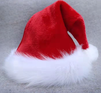 Chapeau de Père Noël des années Offre Spéciale Luxe Enfants Adulte Noir Vert Bleu Rose Rouge Peluche Velours Noël Chapeau de Père Noël