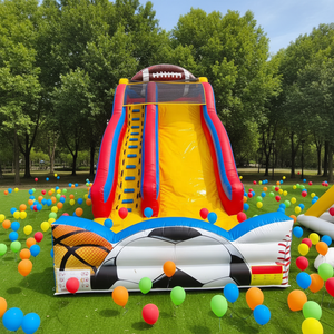 Nouveau toboggan gonflable Leap, château gonflable, parc à thème football, toboggan à piste sèche, jeu <span class=keywords><strong>de</strong></span> balle en PVC - Product Image 1