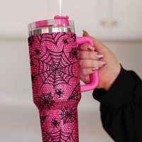 2024 plus récent toile d'araignée merveilleux rose strass Bling clouté bière tasse bouteille d'eau pleine Bling gobelet strass 40oz gobelet