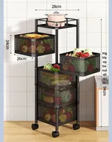 Fourniture directe d'usine support de stockage en métal mobile rotatif support de légumes fruits au sol pour chambre cuisine salon