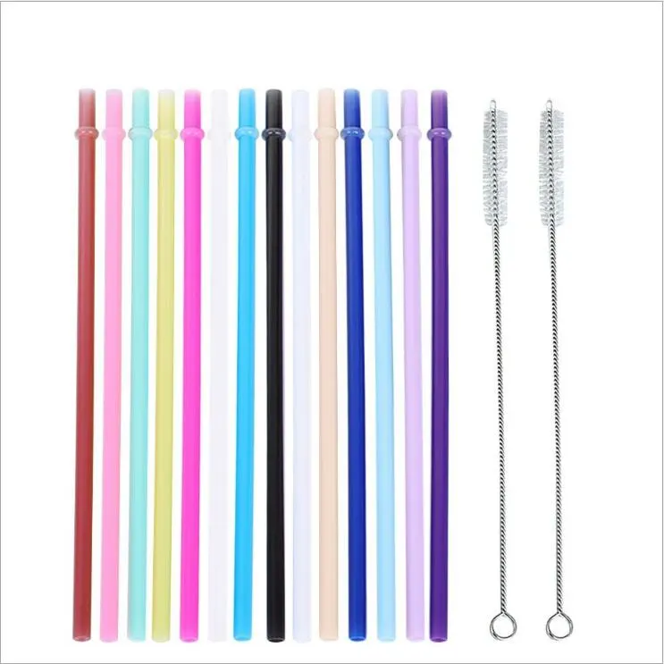 24cm 9.45 inch thickened reusable food grade environmental protection pp plastic straw for skinny tumbler