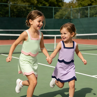 Conjunto de 2 Piezas para Niñas, Conjunto de Yoga de Verano, Falda Ondulada, Tela que Absorbe la Humedad, para Clases de Gimnasia, Talla Personalizada, Envío Rápido
