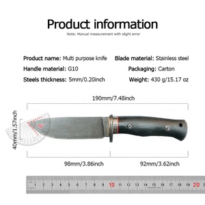 มีด战术คุณภาพสูง IL T8 ทำจากเหล็กกล้าไร้สนิม ปรับแต่งได้ พร้อมปลอกมีด G10 DIY สำหรับงานอุตสาหกรรมและกิจกรรมกลางแจ้ง รองรับ OEM - Product Image 4