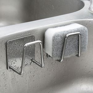<b>Kitchen</b> Stainless Steel <b>Sponge</b> <b>Holder</b> Self Adhesive Wall Hooks Hanger Accessories Storage Organizer for <b>Kitchen</b> Sink - Product Image 5