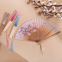 Éventail pliant portable traditionnel en bambou ajouré, motif floral, écologique, avec doublure en tissu Ling Juan, pour mariage féminin