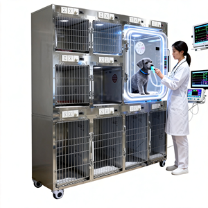 LEKANG ACQY-04 Gabbia per Cani in Acciaio Inox per Cliniche Veterinarie Certificata CE Alimentazione a Corrente Elettrica Garanzia di 2 Anni Sei Posizioni - Product Image 1
