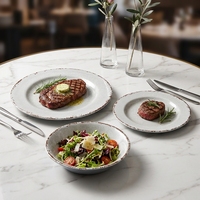 MUW Bestwares Vente en gros Ensemble de vaisselle vintage japonaise en mélamine 3 pièces Assiette Bol pour restaurant hôtel petit-déjeuner