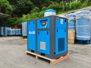 Airking ip23 20HP 15KW 7-12bar 2.2m3/min Vít Máy nén khí 380V/50Hz 220V/60Hz điện tần số 3 động cơ bơm PLC mang bánh răng - Product Image 3