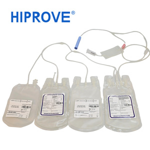 Bolsa de Recolección de Sangre Desechable para Transfusión Médica, Cuádruple, Individual, Doble, Triple, con Anticoagulante CPDA-1, Tamaños 250mL-500mL - Product Image 1