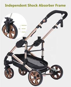 Cochecito de bebé de lujo plegable 3 en 1 de alta calidad con marco de aluminio Logotipo personalizable OEM Comprar barato de China - Product Image 6