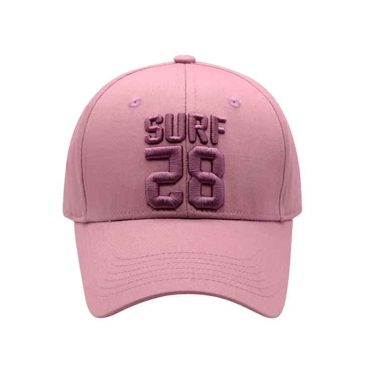 100 % Baumwolle Baseballkappen Dad individuell modisch rosa Sportkappe und Kappe 3D Stickerei Logo Kappe für Herren