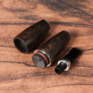 Pipe à <span class=keywords><strong>tabac</strong></span> en bois Futeng, portable, solide, faite à la main, finition cirée 9 mm, coupe-vent, accessoires pour pipe à fumer à une bouffée - Product Image 2