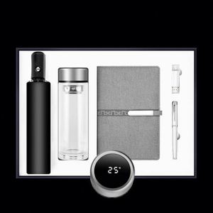 <b>Top</b> Selling Custom logo Elegant Glass Cup with Temperature Controlled and Long Metal Magnetic Notebooks for Corporate Gift Set - Product Image 6