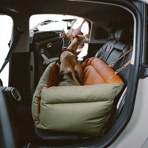 Coussin rehausseur de siège auto rectangulaire de luxe portable pour grands chiens, avec logo OEM, amovible, lavable, rembourrage en coton et éponge, antidérapant et sécurisé - Product Image 4