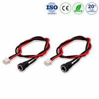 كابل إلكتروني 3239 عالي الحرارة أحمر اللون من دوبونت DC5.5*2.1 مع مقبس PSU، سلك لحام مطلي بالقصدير، نحاس XLPE PTFE نايلون