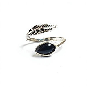 925 <b>Sterling</b> <b>Silver</b> <b>Adjustable</b> Boho Style Black Onyx <b>Ring</b> Handmade Fine Jewelry for Birthday Anniversary Gift Indian - Product Image 4