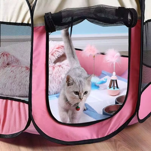 Chien Tente Portable Maison Respirant Extérieur Chenils Clôtures Animaux Chats Salle D'accouchement Opération Facile Parc Octogonal Chat Chien Caisse - Product Image 2