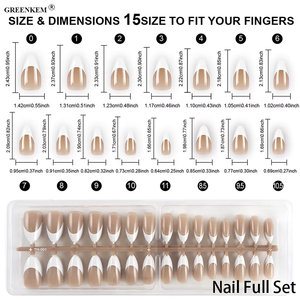 Gels doux 120/150 pièces amande ongles ensemble complet français court Art Patch rose français pointe presse sur les ongles - Product Image 4