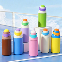 Bouteille isotherme double usage 550 ml couleur macaron 750 ml avec poignée intégrée pour les trajets quotidiens, le camping et la salle de sport