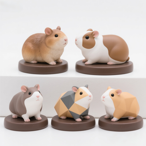 หุ่นเรซินของหนูตะเภา3 "-หนวดวาดมือมีขนเหมือนจริงของตกแ<span class=keywords><strong>ต</strong></span>่งโต๊ะที่น่ารัก - Product Image 3