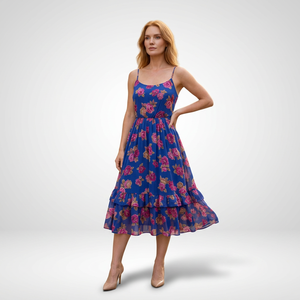 Vestido Midi Floral de Verano para Mujer, Elegante, Estampado, Informal, Ecológico, para Fiestas, para Mujeres y Niñas - Product Image 1