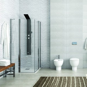 Kamalu KPX1000 Porta Doccia Angolare Moderna a Doppia Anta 100x120, Box Pieghevole con Vetro Senza Telaio da 6mm e Telaio in Alluminio Inox - Product Image 2