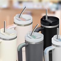 Paille en métal réutilisable de haute qualité et durable de 300 mm, paille en acier inoxydable 18/8 pour gobelet de 40 oz