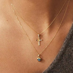 Nueva llegada forma de corazón turco mal de ojo Nazar azul suerte ojos de pavo colgante gargantilla Nazar collar ojo turco collar - Product Image 2
