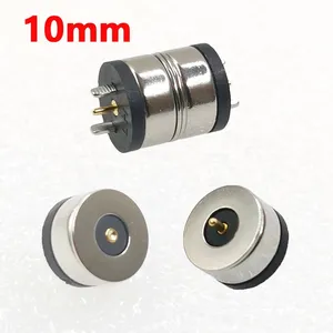 Mini conector de carga magnético de 10mm de diámetro, enchufe Pogo macho y hembra de 3A, CC, LED, toma de carga electrónica inteligente