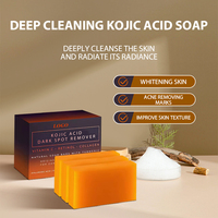 Savon Solide Éclaircissant Anti-Taches à l'Acide Kojique, Anti-Acné, Nettoyant en Profondeur pour Visage et Jointures Sombres, Doux, Non Irritant, Nourrissant et Blanchissant
