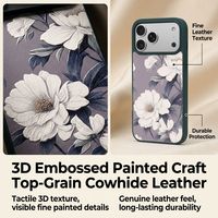 Casing Kulit PU TPU Lukis Oriental Mewah untuk 17 Pro Max, Pelapis UV, Bantalan Udara, Perlindungan 360, Tahan Lama