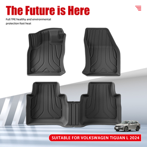 Alfombrillas de Coche Impermeables Nuevas, Alfombrillas 3D de TPE, Alfombrillas Antipolvo para Volkswagen <span class=keywords><strong>Tiguan</strong></span> L/<span class=keywords><strong>Tiguan</strong></span> <span class=keywords><strong>Allspace</strong></span> 2024 - Product Image 2