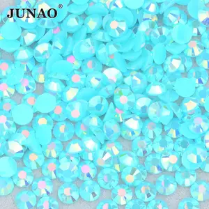JUNAO 2mm 3mm 4mm 5mm 6mm gros paquet en vrac Non Hot Fix Strass Flatback cristal pierres gelée rose AB résine strass