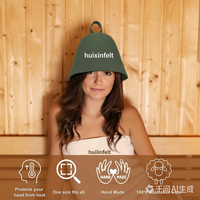 Topi Sauna Wol Felt Australia 100% Tahan Lama Langsung dari Pabrik, Lembut Ramah Lingkungan Dapat Digunakan Kembali Logo Kustom Pelindung Rambut untuk Spa