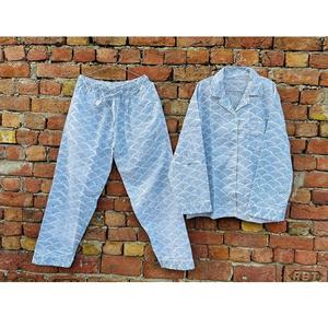 Ensemble de pyjama en coton imprimé à la main pour femmes, vêtements de nuit en coton doux et respirant, légers et confortables - Product Image 1
