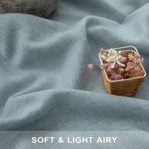 Cortinas de lino Light Airy Semi Privacidad Cortinas transparentes para dormitorio para sala de estar Tab Back Loop Pocket Soft Natural Woven Plain - Product Image 4