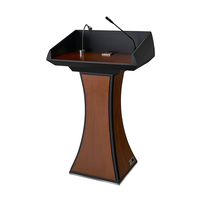 Atril Moderno de Madera de Caoba Roja, Resistente, de MDF, No Plegable, para Discursos, Púlpito de Iglesia, Podio, Mesa para Conferencias, Micrófono, Uso Escolar
