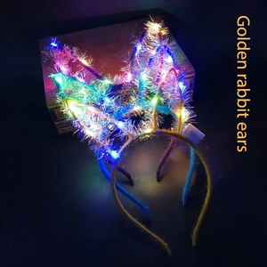 Palmy Bunte LED Blinkende Leuchtende Katzen- und Hasenohren-Stirnbänder für Mädchen Geburtstagsparty Kinder Blumen Leuchtende Kopfkränze - Product Image 3