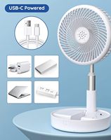 Ventilateurs de table portables USB rechargeables en plastique, multifonctions, pour usage extérieur et sur bureau, pliables – Offre Spéciale